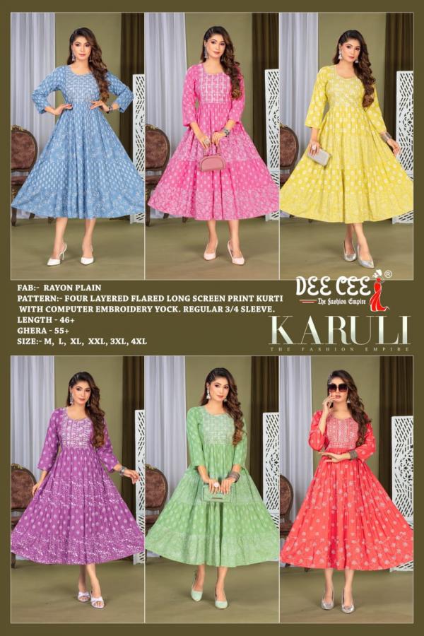 Deecee Karuli 1 Fancy Plain Anarkali Kurtis Collection